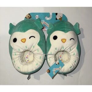 SQUISHMALLOW Kids Slippers Shoes Winston The Owl Plush Soft Wink Size 2/3